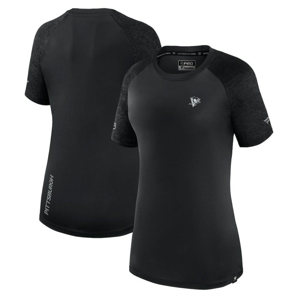 Pittsburgh Penguins Fanatics Women's Authentic Pro Tech T-Shirt - Black | US 5105757