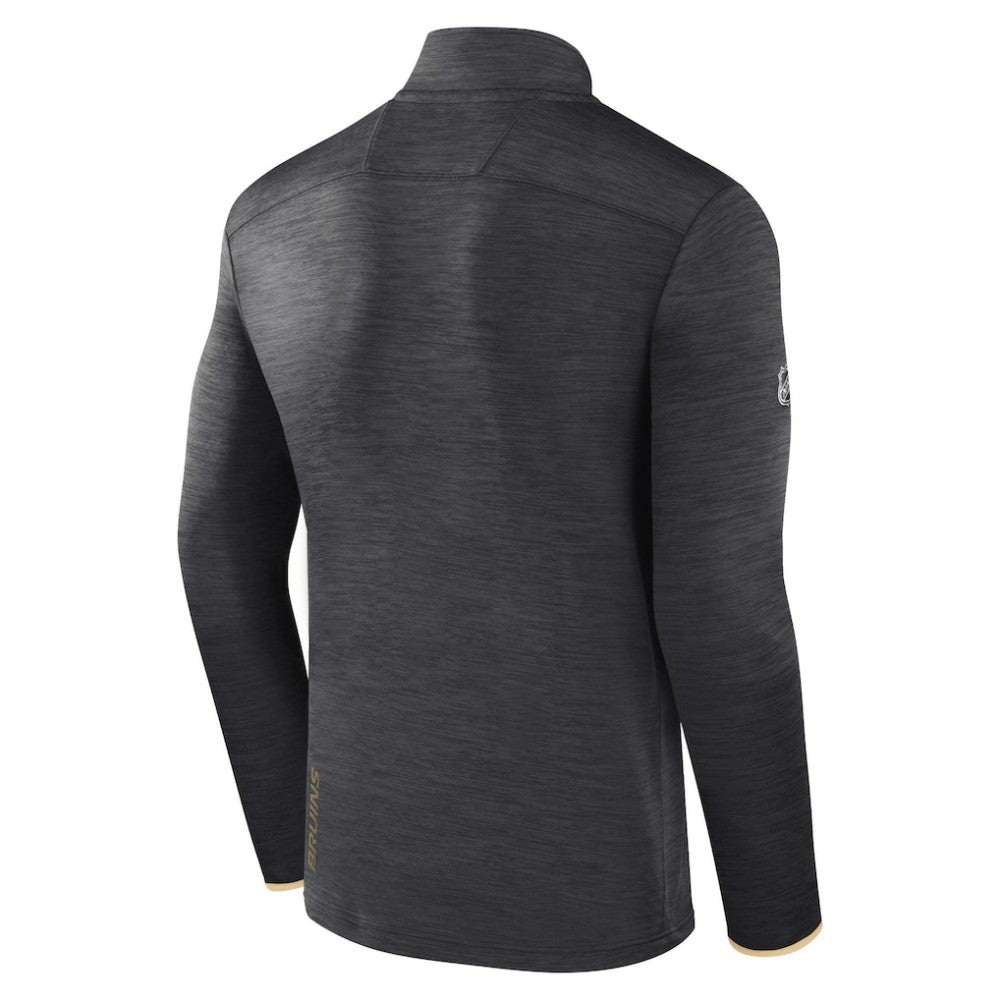 Boston Bruins Fanatics Authentic Pro Quarter-Zip Pullover Top - Heather Charcoal | US 5105859