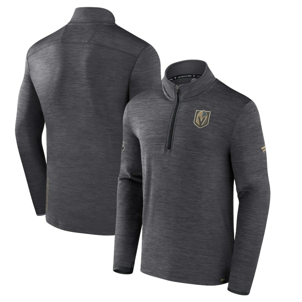 Vegas Golden Knights Fanatics Authentic Pro Quarter-Zip Pullover Top - Heather Charcoal | US 5105863