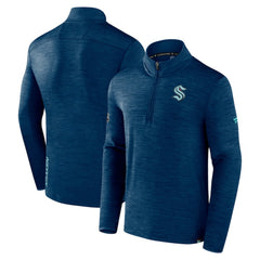 Seattle Kraken Fanatics Authentic Pro Quarter-Zip Pullover Top - Deep Sea Blue | US 5105873
