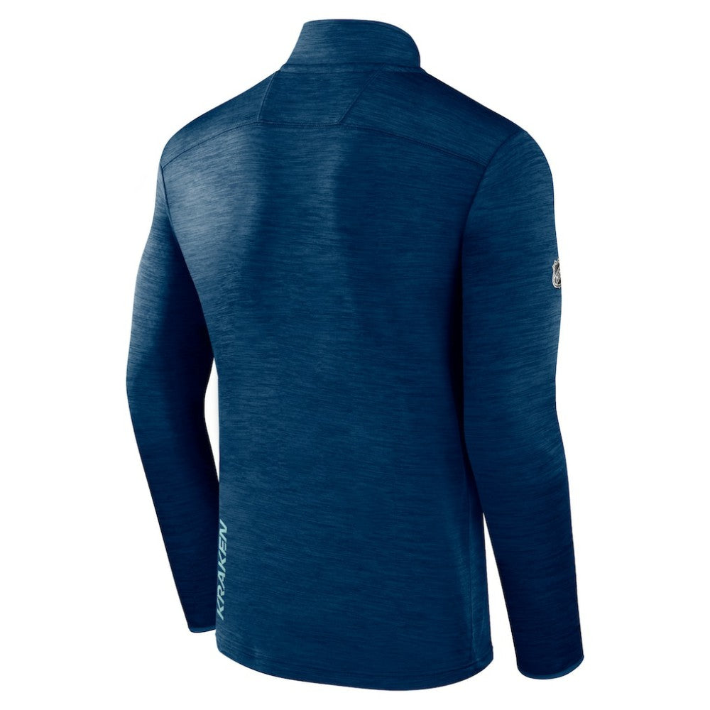 Seattle Kraken Fanatics Authentic Pro Quarter-Zip Pullover Top - Deep Sea Blue | US 5105873