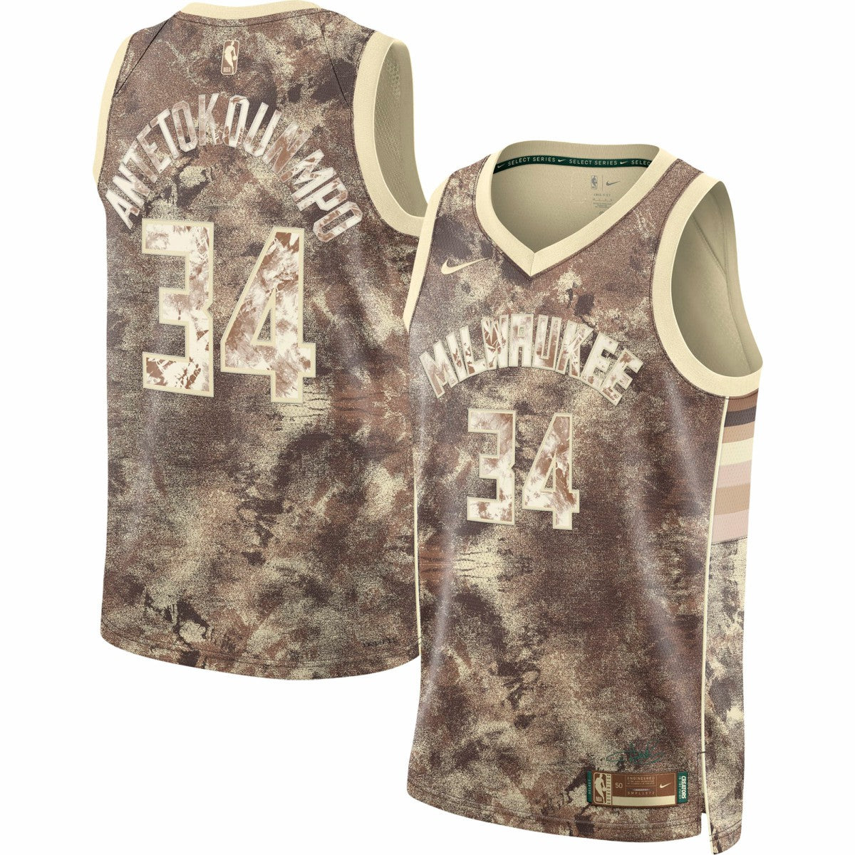 Giannis Antetokounmpo Milwaukee Bucks Unisex Select Series Swingman Jersey Brown - Nike
