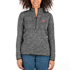 USWNT Antigua Women's Fortune Half-Zip Pullover Jacket Heather Charcoal