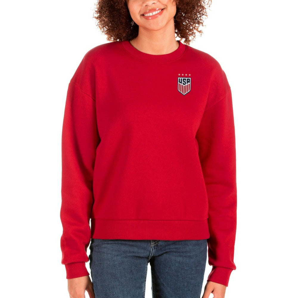 USWNT Antigua Women's Victory Crewneck Pullover Sweatshirt Red