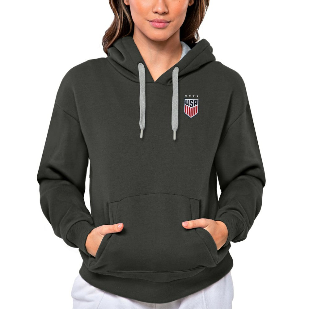 USWNT Antigua Women's Victory Pullover Hoodie Charcoal