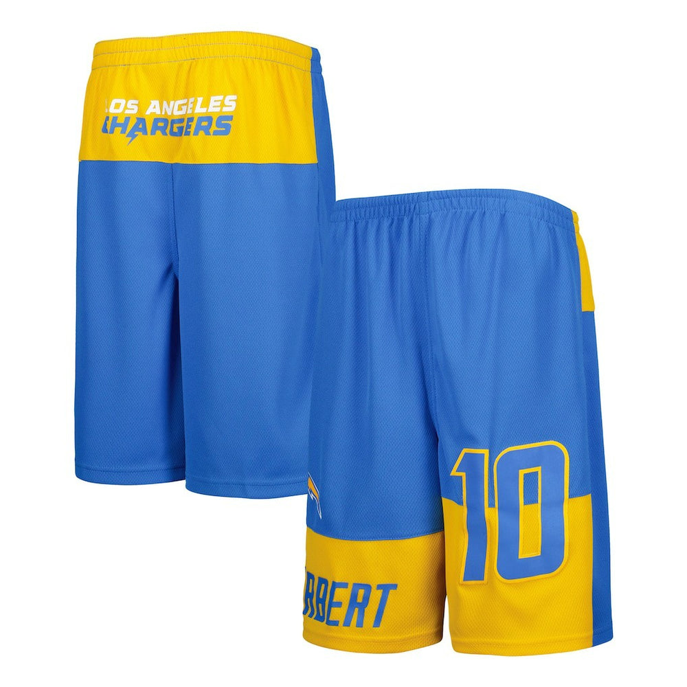 Justin Herbert Los Angeles Chargers Youth Player Name & Number Shorts - Powder Blue Shorts