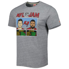 Tom Brady & Mike Evans Tampa Bay Buccaneers Homage Unisex NFL Jam Tri-Blend T-Shirt - Heather Gray T-shirts