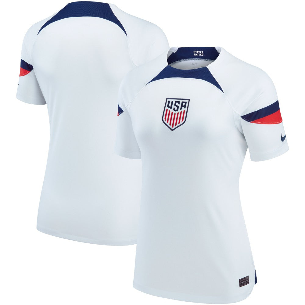 USMNT Women's 2022/23 Home Breathe Stadium Replica Blank Jersey White - Nike