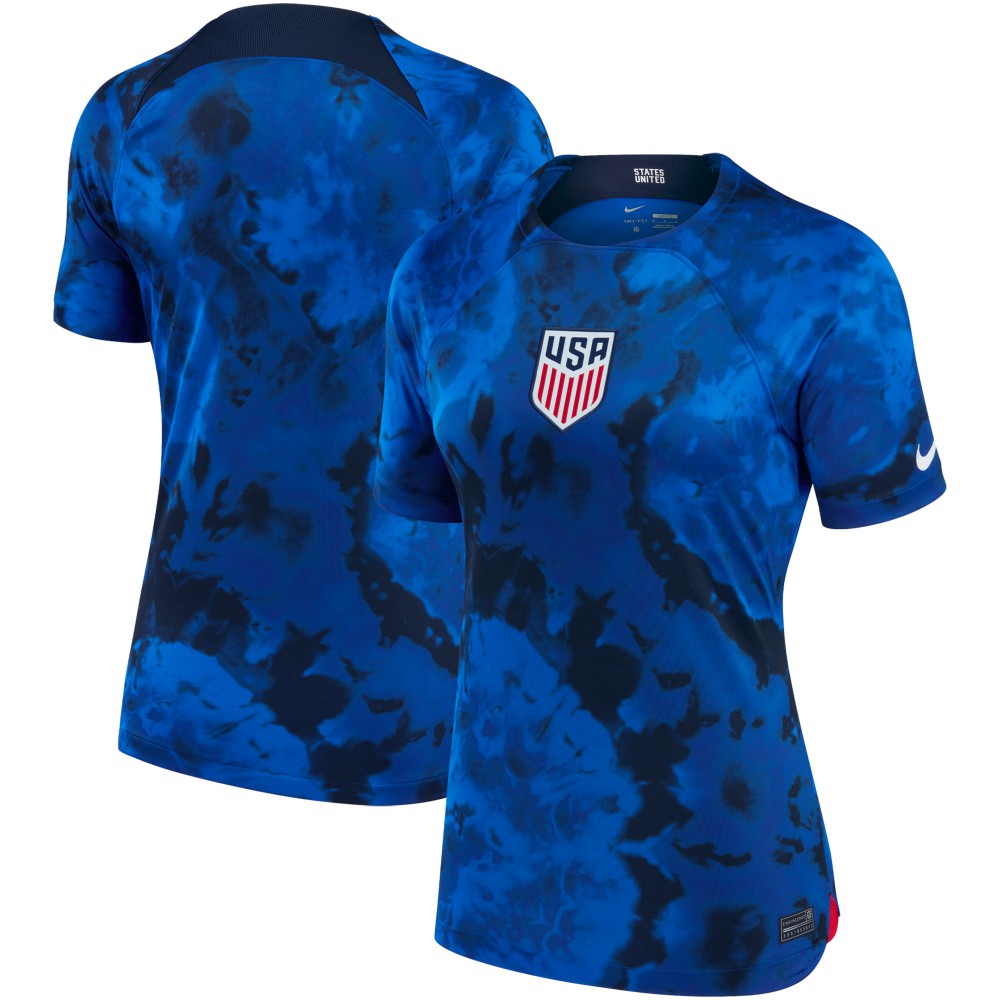 USMNT Women's 2022/23 Away Breathe Stadium Replica Blank Jersey Blue - Nike for sale