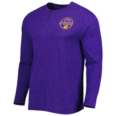 Phoenix Suns Concepts Sport Left Chest Henley Raglan Long Sleeve Top Heathered Purple
