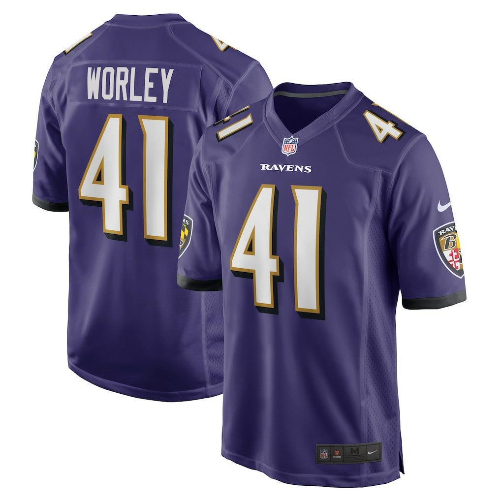 Daryl Worley Baltimore Ravens Game Player Jersey - Purple Jerseys