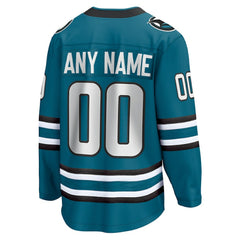 San Jose Sharks Fanatics Home Breakaway Custom Jersey - Teal | US 5111272