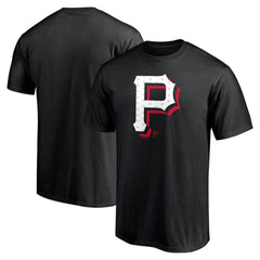Pittsburgh Pirates Red White and Team T-Shirt - Black T-shirts