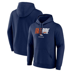 Denver Broncos Let's Ride Pullover Hoodie - Navy Hoodies