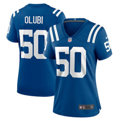 Segun Olubi Indianapolis Colts Women's Game Player Jersey - Royal Jerseys