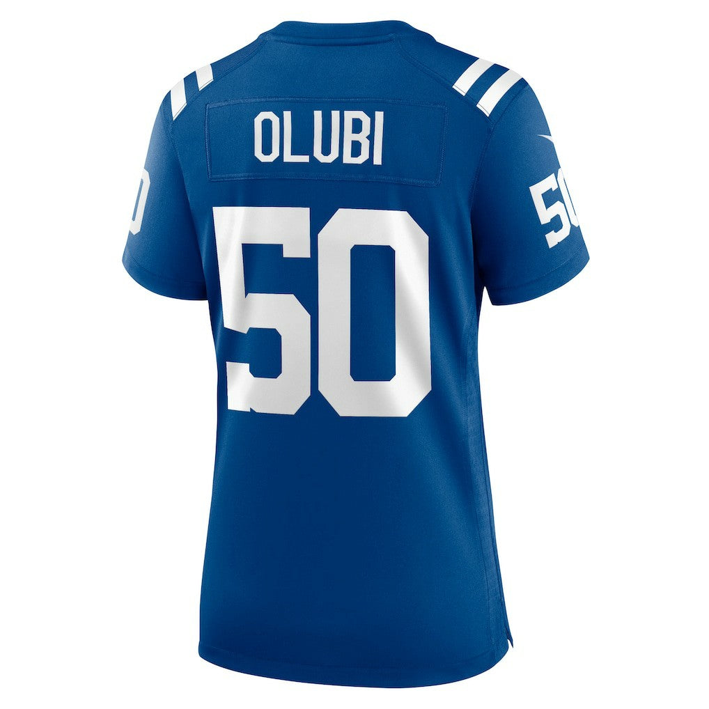 Segun Olubi Indianapolis Colts Women's Game Player Jersey - Royal Jerseys