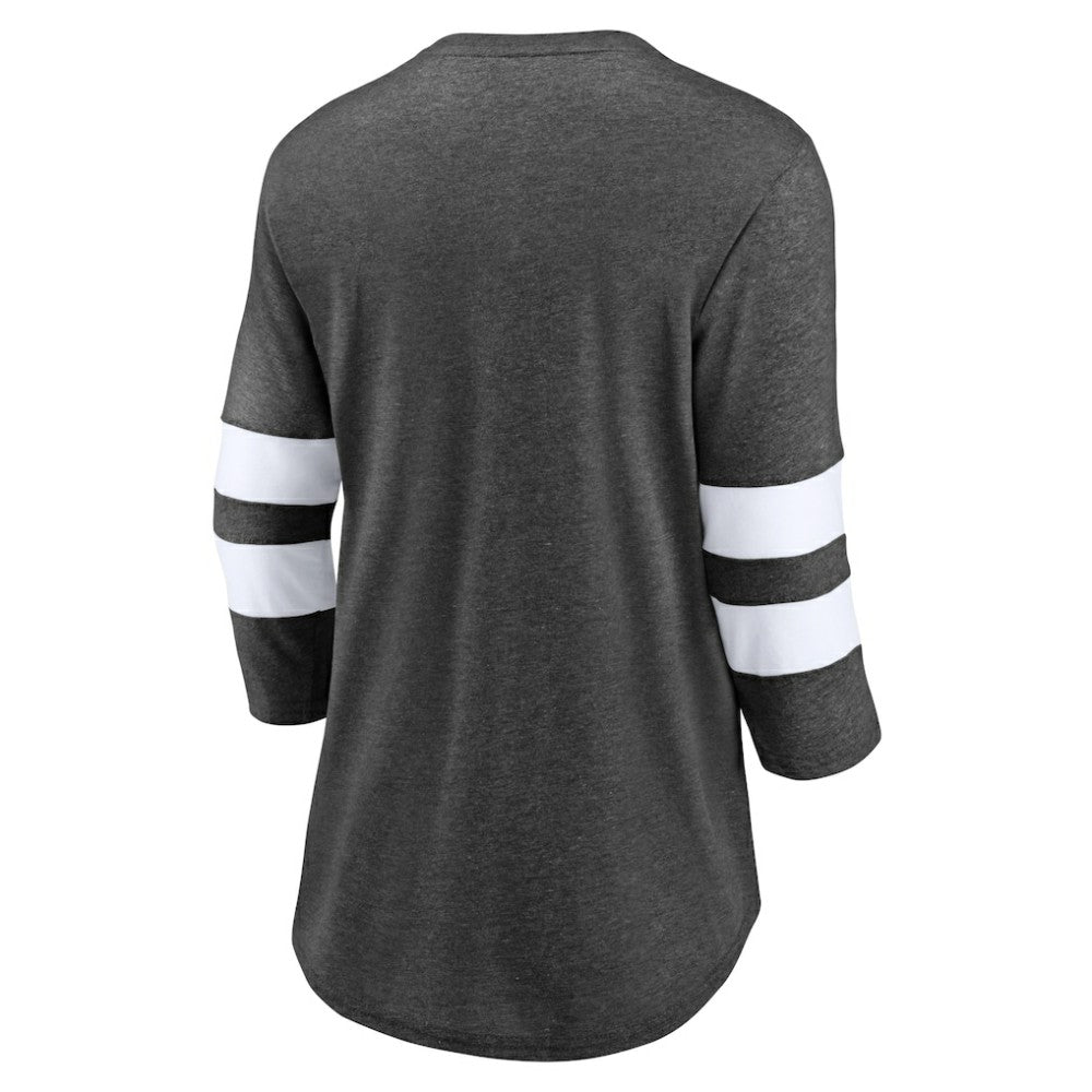 Washington Capitals Fanatics Women's Special Edition 2.0 Barn Burner 3/4 Sleeve T-Shirt - Heather Charcoal | US 5114186