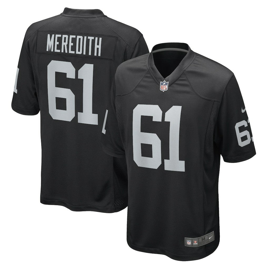 Jordan Meredith Las Vegas Raiders Game Player Jersey - Black Jerseys