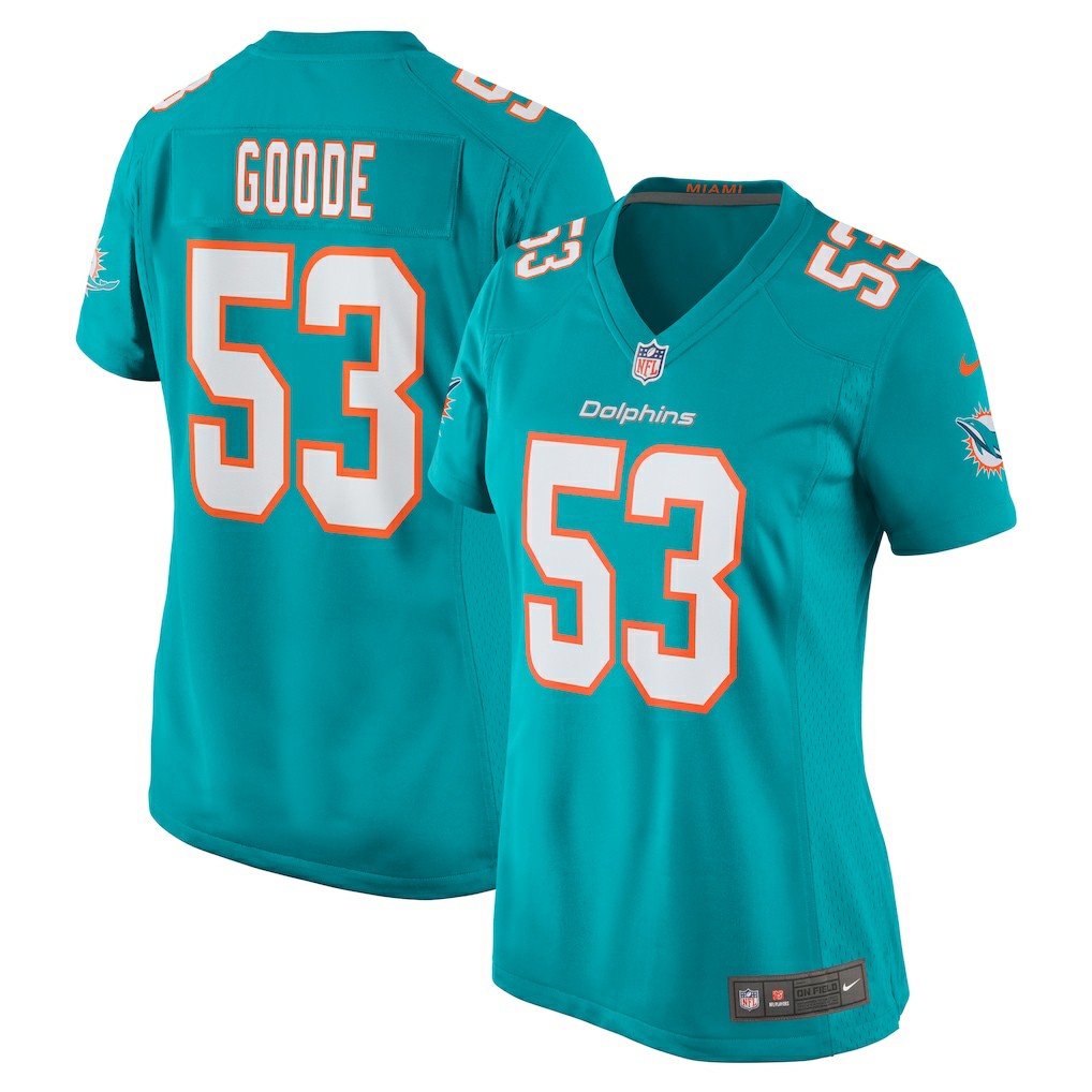 Cameron Goode Miami Dolphins Women's Game Player Jersey - Aqua Jerseys