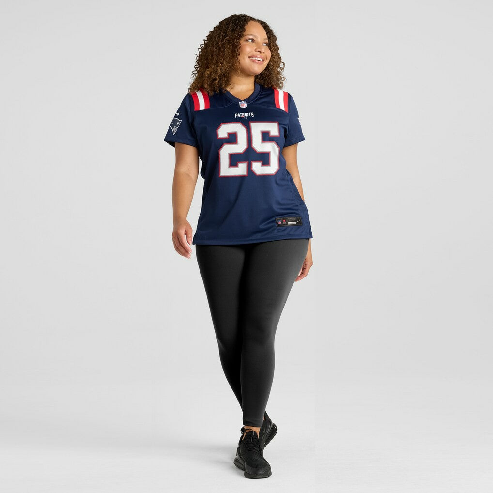 Marcus Jones New England Patriots Women's Game Jersey - Navy Jerseys