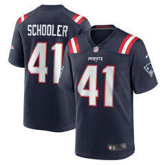 Brenden Schooler New England Patriots Game Player Jersey - Navy Jerseys