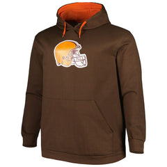 Cleveland Browns Big & Tall Logo Pullover Hoodie - Brown Hoodies