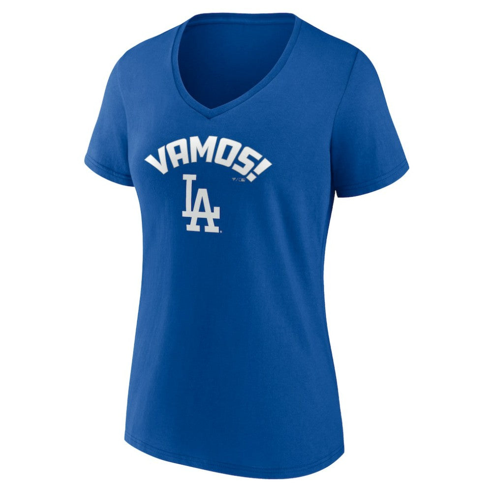 Los Angeles Dodgers Women's Vamos V-Neck T-Shirt - Royal T-shirts