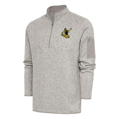 Pittsburgh Steelers Antigua Throwback Fortune Quarter-Zip Pullover Jacket - Oatmeal Pullover