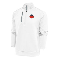Chicago Bears Antigua Team Logo Throwback Generation Quarter-Zip Pullover Top - White Pullover