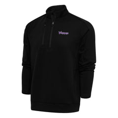 Minnesota Vikings Antigua Team Logo Throwback Generation Quarter-Zip Pullover Top - Black Pullover