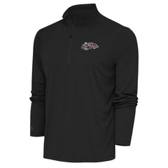 Cincinnati Bengals Antigua Team Logo Throwback Tribute Quarter-Zip Pullover Top - Charcoal Pullover