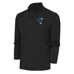 Indianapolis Colts Antigua Team Logo Throwback Tribute Quarter-Zip Pullover Top - Charcoal Pullover