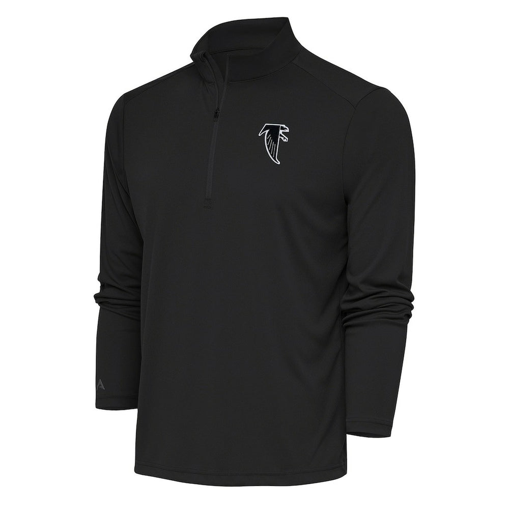 Atlanta Falcons Antigua Team Logo Throwback Tribute Quarter-Zip Pullover Top - Charcoal Pullover