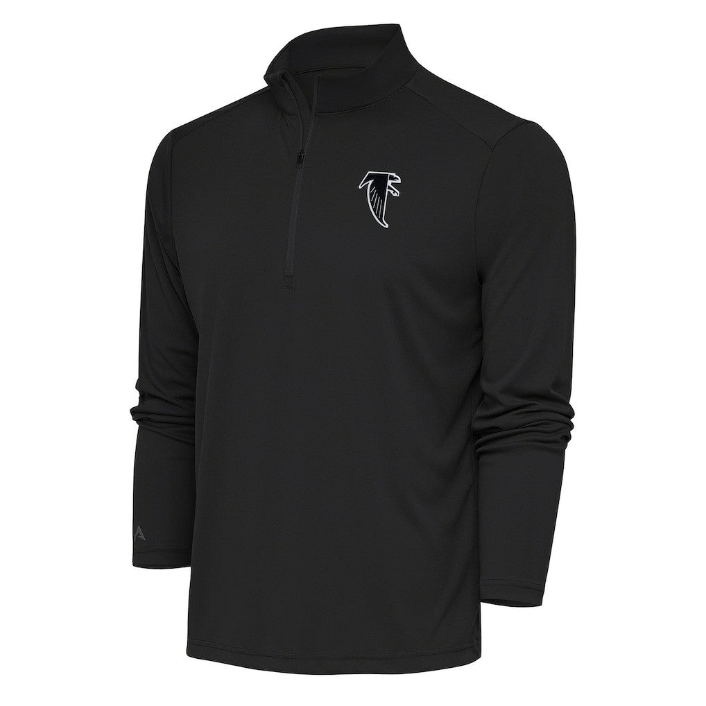 Atlanta Falcons Antigua Team Logo Throwback Tribute Quarter-Zip Pullover Top - Charcoal Pullover