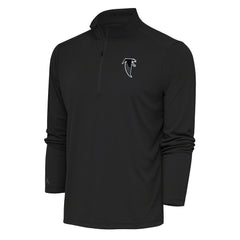 Atlanta Falcons Antigua Team Logo Throwback Tribute Quarter-Zip Pullover Top - Charcoal Pullover