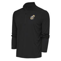 New Orleans Saints Antigua Team Logo Throwback Tribute Quarter-Zip Pullover Top - Charcoal Pullover