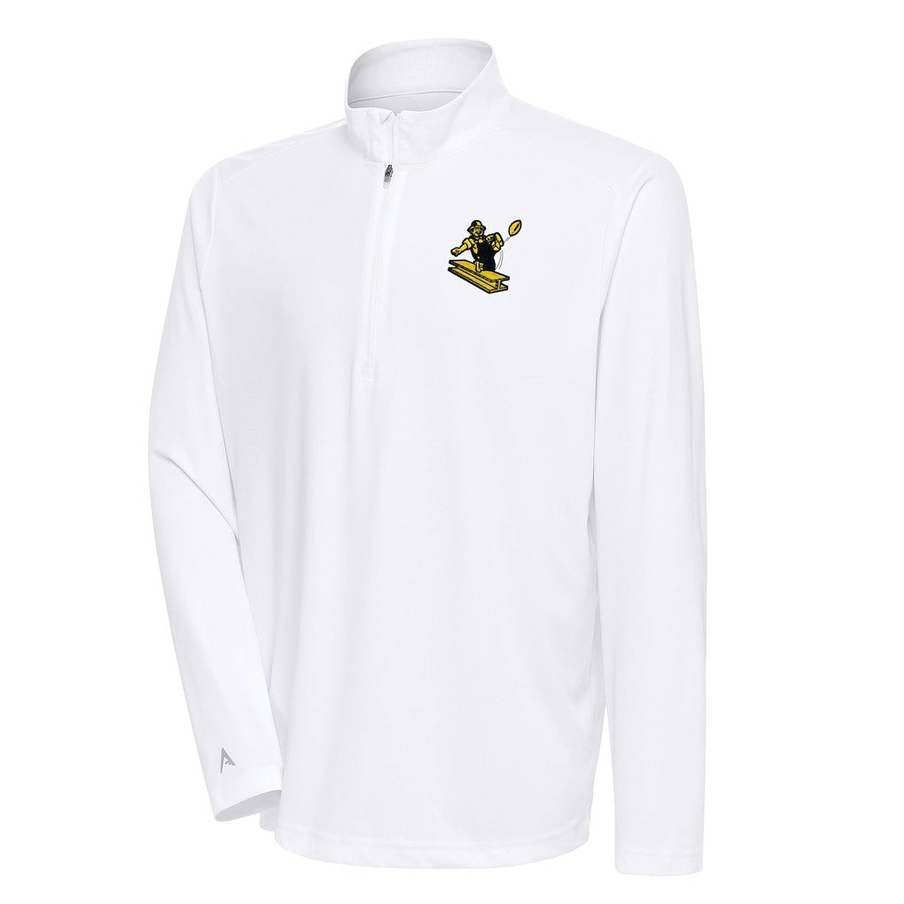 Pittsburgh Steelers Antigua Team Logo Throwback Tribute Quarter-Zip Pullover Top - White Pullover