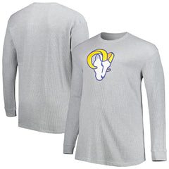Los Angeles Rams Big & Tall Waffle-Knit Thermal Long Sleeve T-Shirt - Heather Gray T-shirts