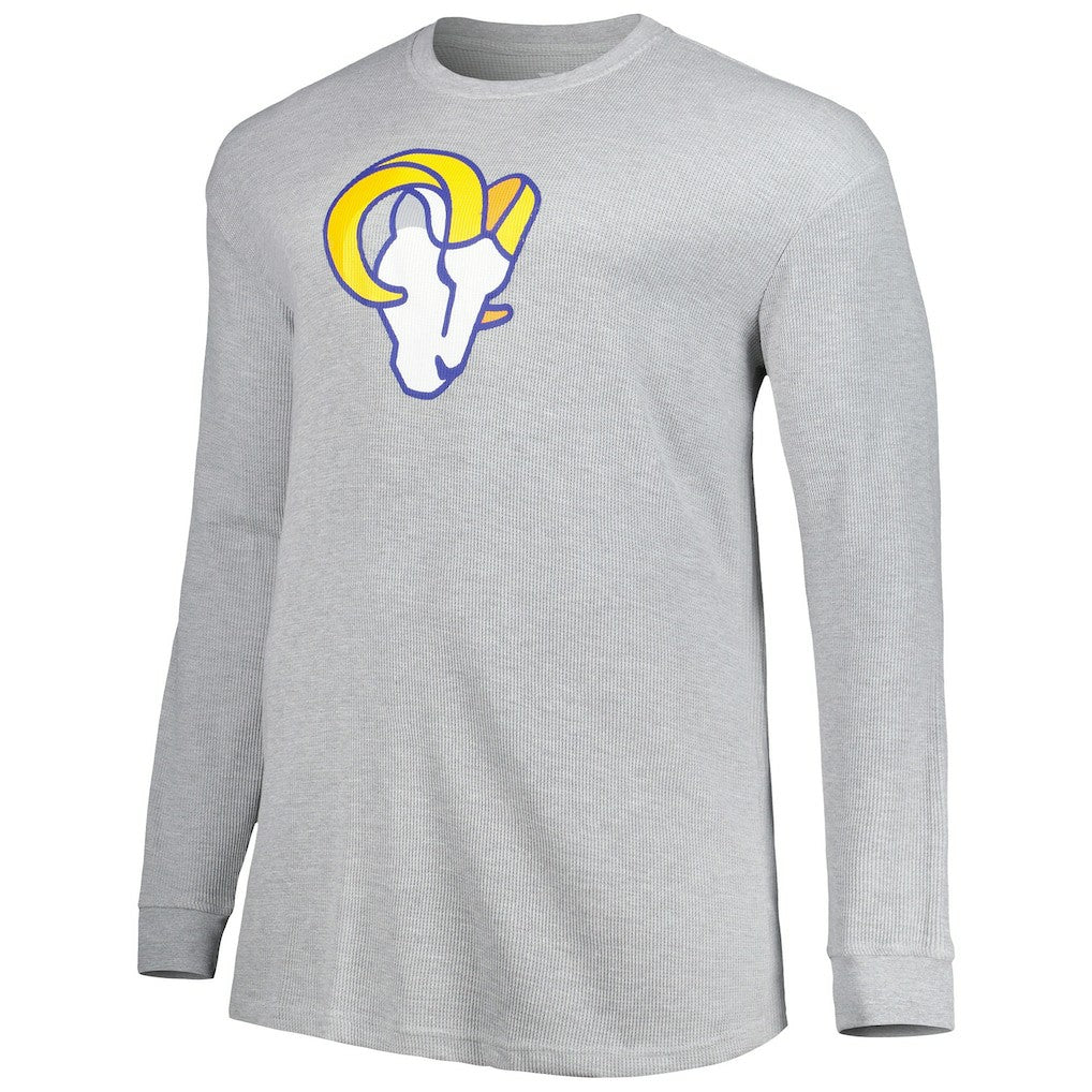Los Angeles Rams Big & Tall Waffle-Knit Thermal Long Sleeve T-Shirt - Heather Gray T-shirts