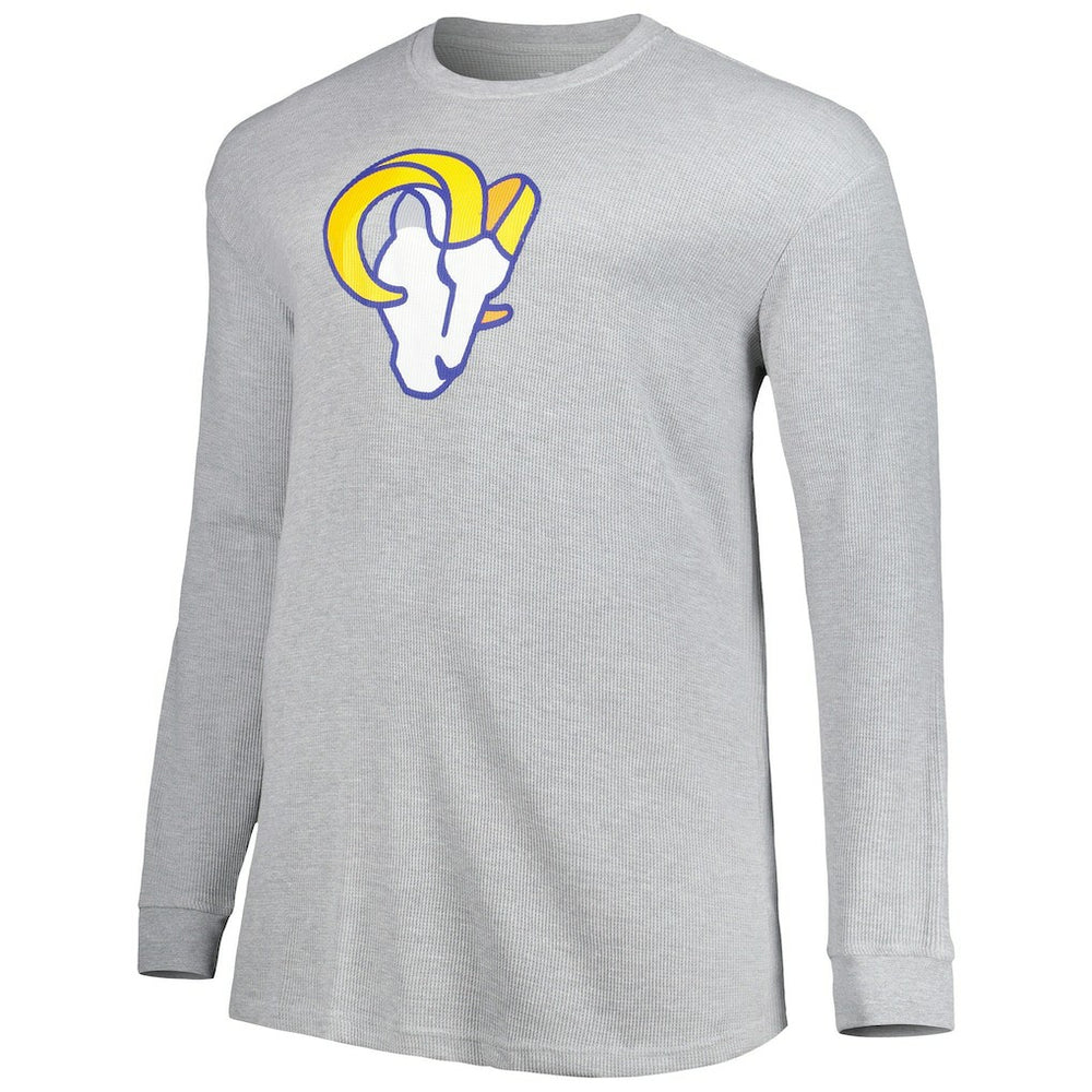 Los Angeles Rams Big & Tall Waffle-Knit Thermal Long Sleeve T-Shirt - Heather Gray T-shirts