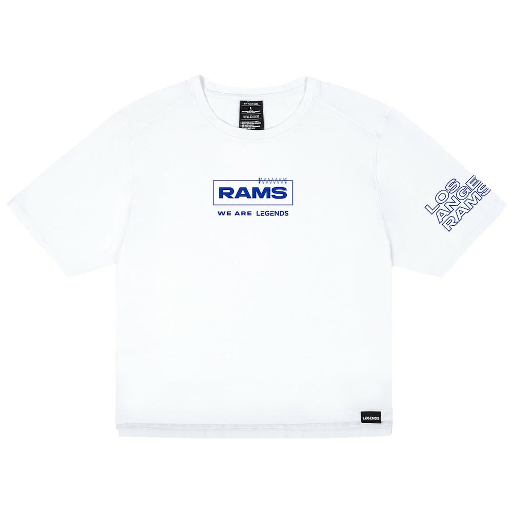Los Angeles Rams LEGENDS Women's Aviation Crop T-Shirt - White T-shirts