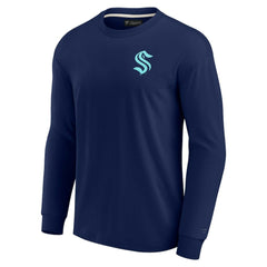 Seattle Kraken Fanatics Unisex Elements Super Soft Long Sleeve T-Shirt - Navy | US 5120868