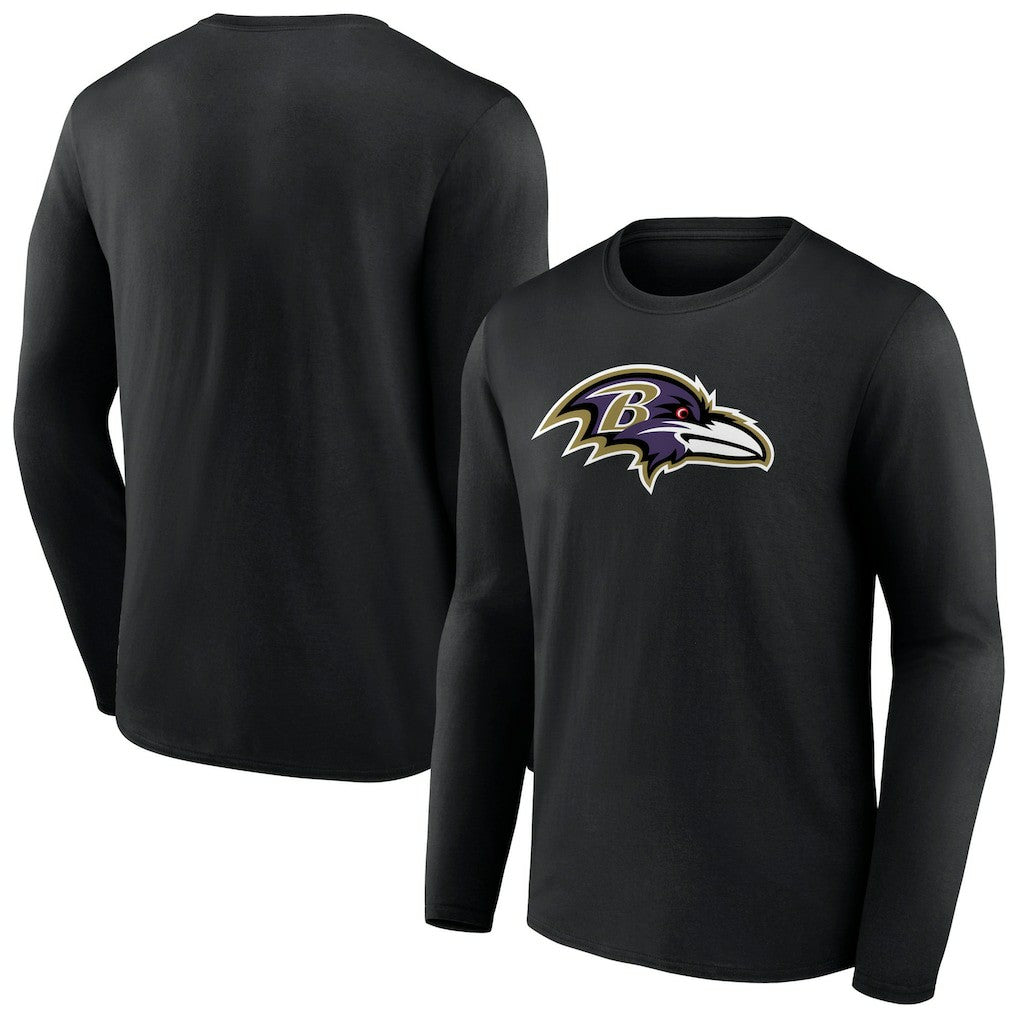 Baltimore Ravens Primary Team Logo Long Sleeve T-Shirt - Black T-shirts