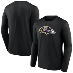 Baltimore Ravens Primary Team Logo Long Sleeve T-Shirt - Black T-shirts