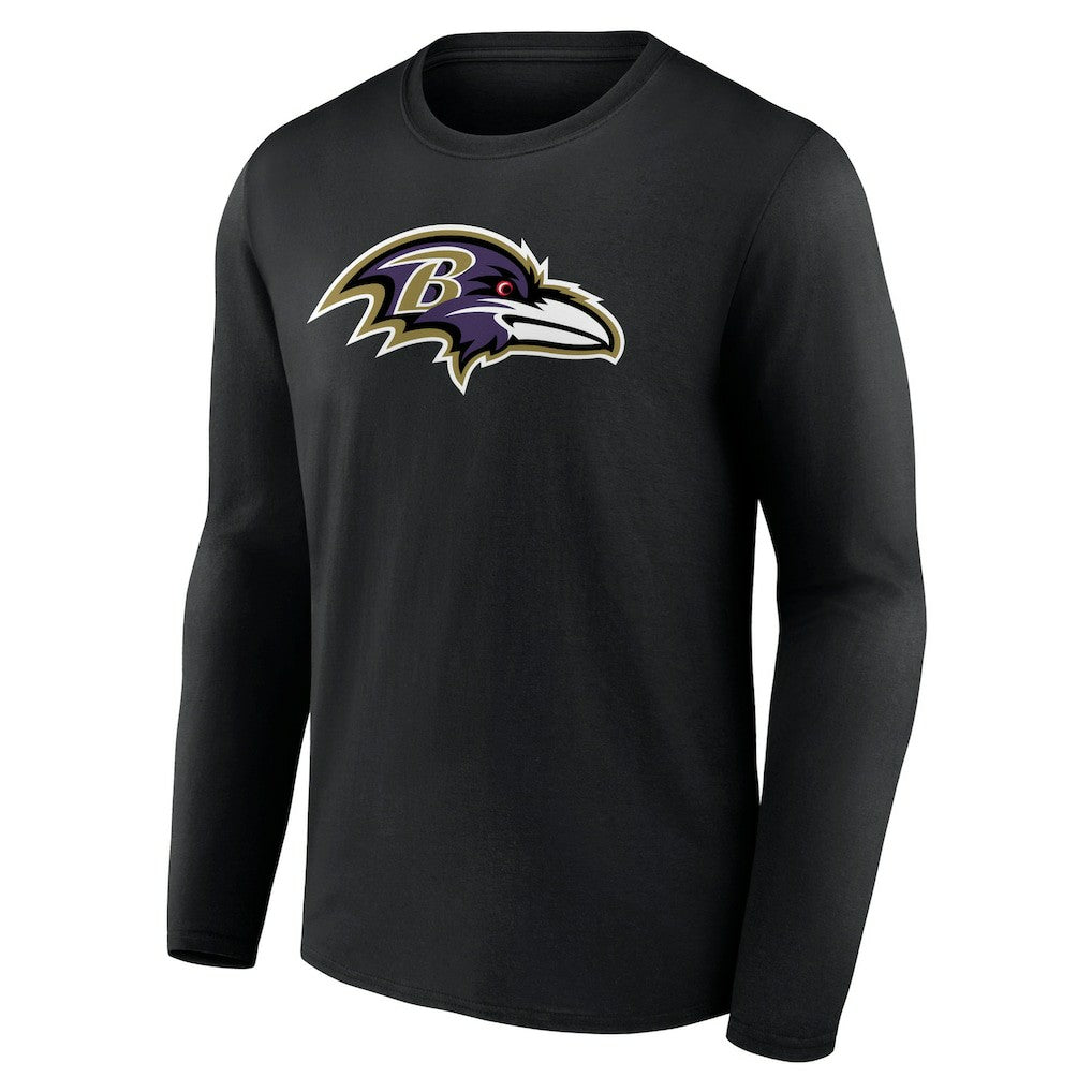 Baltimore Ravens Primary Team Logo Long Sleeve T-Shirt - Black T-shirts
