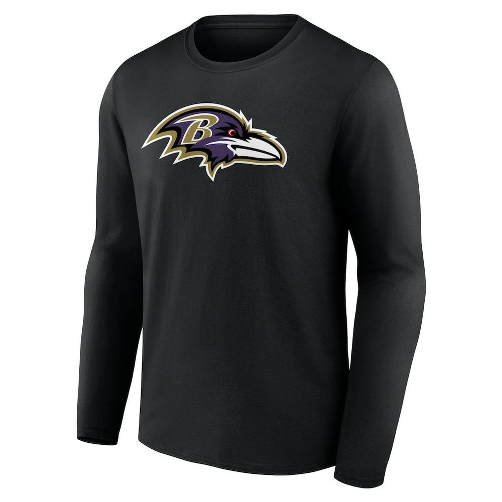Baltimore Ravens Primary Team Logo Long Sleeve T-Shirt - Black T-shirts