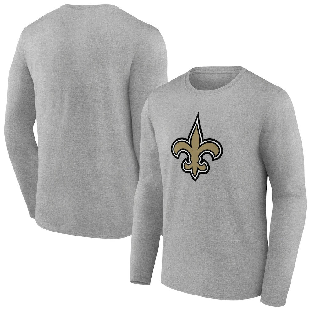 New Orleans Saints Primary Team Logo Long Sleeve T-Shirt - Gray T-shirts