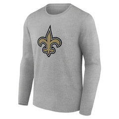 New Orleans Saints Primary Team Logo Long Sleeve T-Shirt - Gray T-shirts