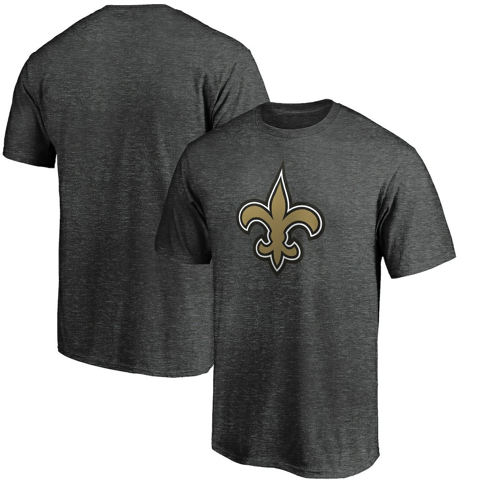 New Orleans Saints Primary Logo T-Shirt - Heather Charcoal T-shirts