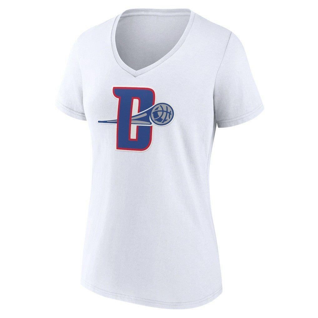 Detroit Pistons Women's Alternate Logo V-Neck T-Shirt White outlet